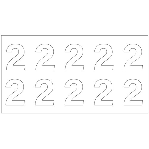 Planche de 10 chiffres pour poteaux incendie - Chiffre 2