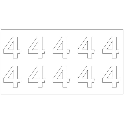 Planche de 10 chiffres pour poteaux incendie - Chiffre 4