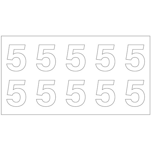 Planche de 10 chiffres pour poteaux incendie - Chiffre 5