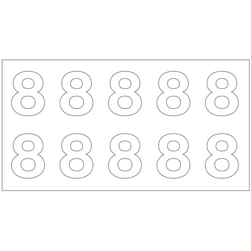 Planche de 10 chiffres pour poteaux incendie - Chiffre 8
