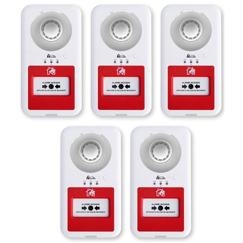 Pack de 5 alarmes type 4 avec flash lumineux