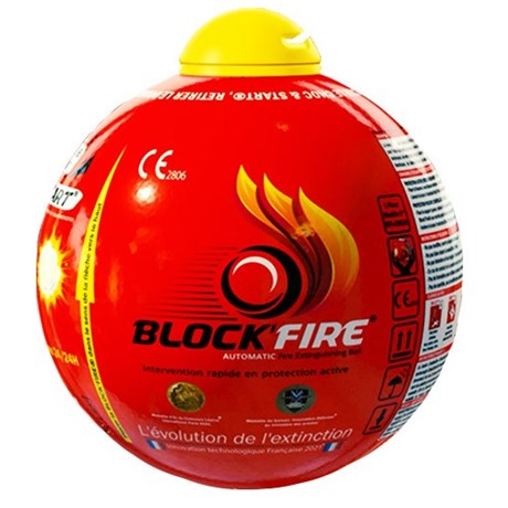 Boule extinctrice Block Fire - Système "Choc and Start"