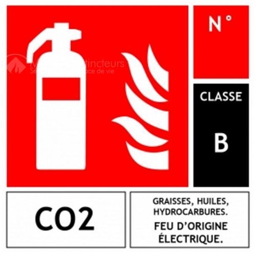 Panneau extincteur CO2 - L.100 x H.100 mm