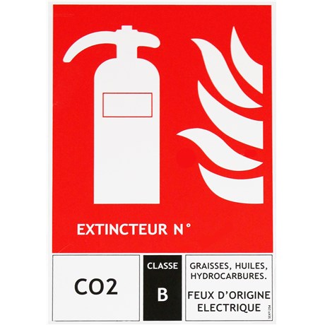 Panneau pictogramme extincteur CO2 125 X 190