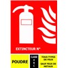 Panneau pictogramme extincteur à poudre 125 x 190