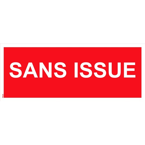 "SANS ISSUE" en PVC rigide 200 X 80 mm