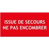 "ISSUE DE SECOURS NE PAS ENCOMBRER" PVC rigide 200 X 80 mm