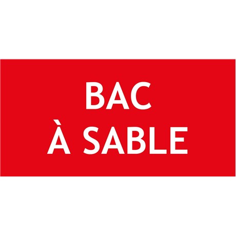 Panneau "BAC A SABLE" en PVC rigide 200 X 100 mm