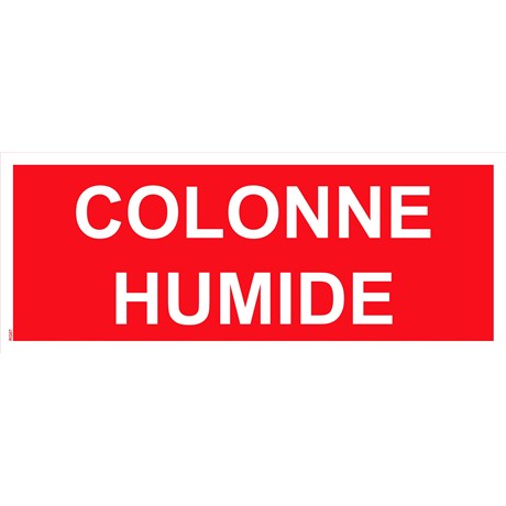 Panneau "Colonne humide – texte blanc" PVC - 200x80 mm