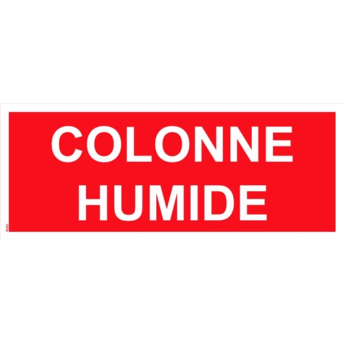 Panneau "Colonne humide – texte blanc" PVC - 200x80 mm