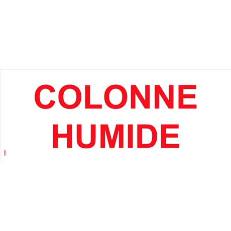 Panneau "Colonne humide – texte rouge" PVC - 200x80 mm