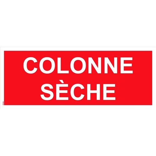 Panneau "Colonne sèche – texte blanc" PVC - 200x80 mm