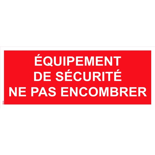 Panneau "Équipement de sécurité ne pas encombrer" PVC - 200x80 mm