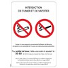 Panneau "Interdiction de fumer et vapoter" - PVC A5