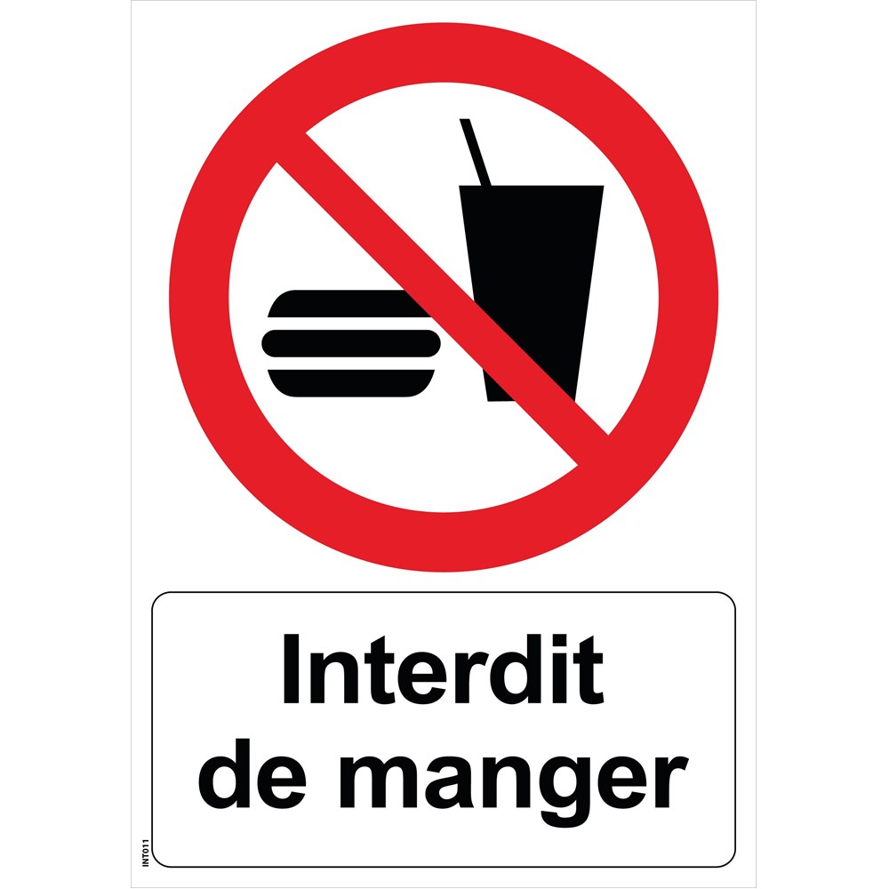Celui Qui Ne Travail Pas Ne Mange Pas Dessin Interdit De Manger : Panneau d'interdiction - Interdit de manger