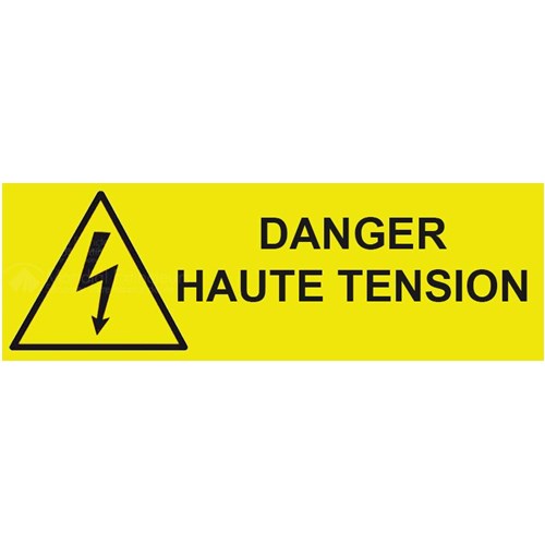 Panneau danger haute tension – L.300 x H.100 mm