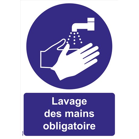 Panneau lavage mains obligatoire – A5