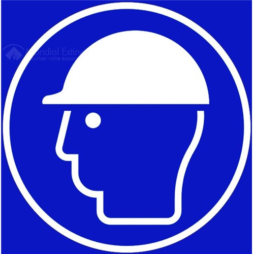 Panneau sécurité du travail "Casque obligatoire" - L.200 x H.200 mm