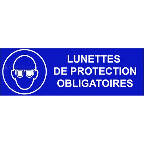 Panneau sécurité du travail "LUNETTES DE PROTECTION OBLIGATOIRES"