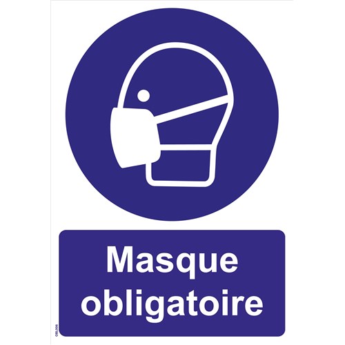 Panneau sécurité du travail "Masque obligatoire" - A4