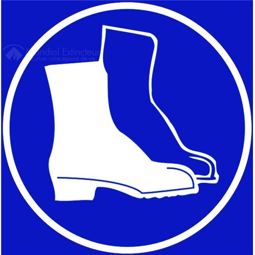 Panneau sécurité du travail "chaussures obligatoires" - L.200 x H.200 mm