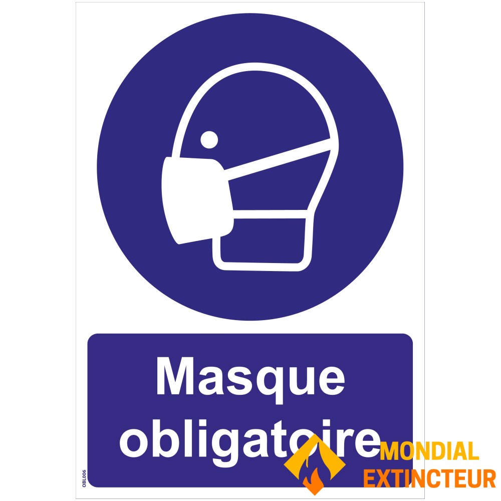 AUA SIGNALETIQUE - Maske Tragen Pflichtschild, Rund, 200 Mm, Aus Robustem PVC 1.5 Mm