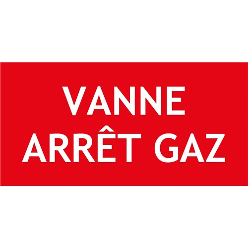 "VANNE ARRET GAZ" en PVC rigide 200 X 100 mm