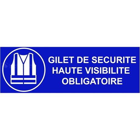 Panneau "Gilet haute visibilité obligatoire" - L.300 x H.100 mm