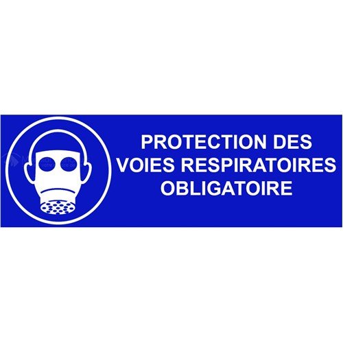 Panneau "Protection voies respiratoires obligatoire" - L.300 x H.100 mm