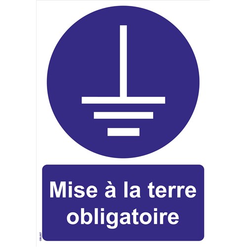 Panneaux "Mise à la terre obligatoire" - PVC A5