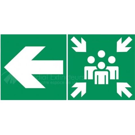 Panneau Point de rassemblement Gauche - L.300 x H.150 mm