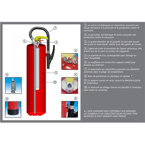 Extincteur Pression Auxiliaire 9 Kg poudre ABC ANAF