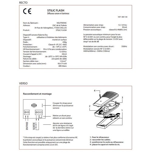 Diffuseur sonore et lumineux pour centrale de désenfumage