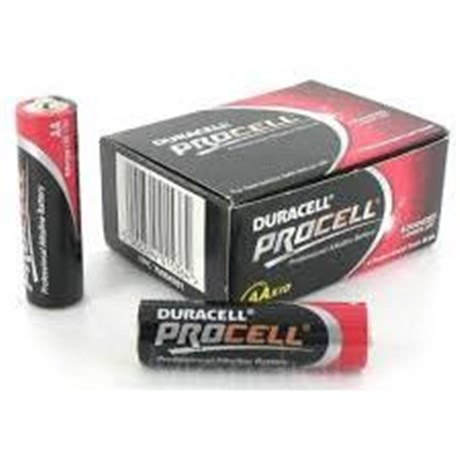 Boite de 10 piles Alcaline DURACELL 1,5V LR06 PROCELL - PILES AA