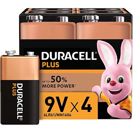 Pack de 4 - Blisters pile DURACELL 9V 6LR61