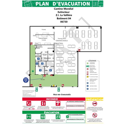 Plan d'évacuation - Format PDF sans impression