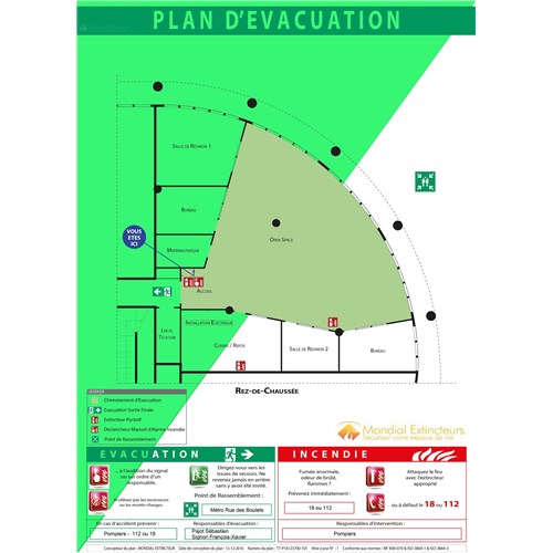 Plan d'évacuation PVC Photoluminescent - Format A3