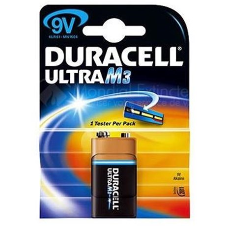 Pack 10 Blisters pile DURACELL - 9V-6LR61-MN1604