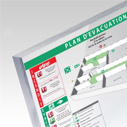 Plan d'évacuation Plexiglass 5 mm - Format A0