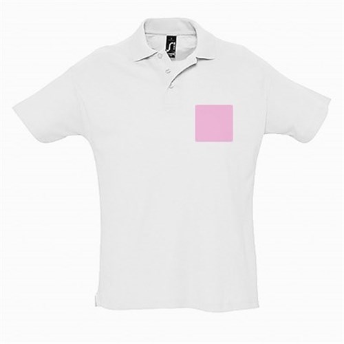 5 polos personnalisés blancs - Taille S - Flocage cœur