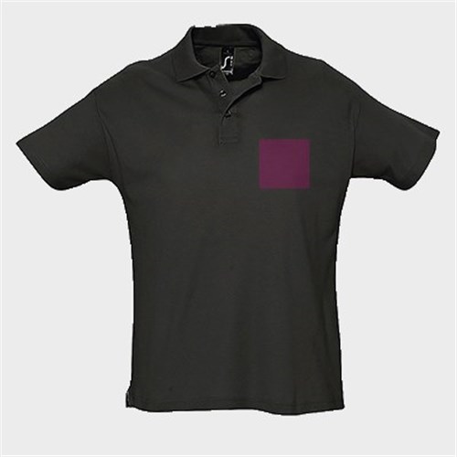 5 polos personnalisés noirs - Taille S - Flocage cœur