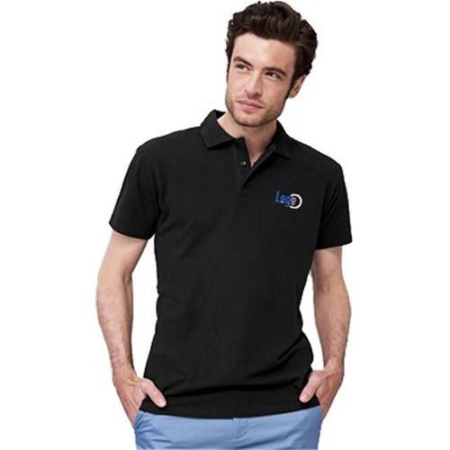 5 polos personnalisés noirs - Taille XL - Flocage cœur