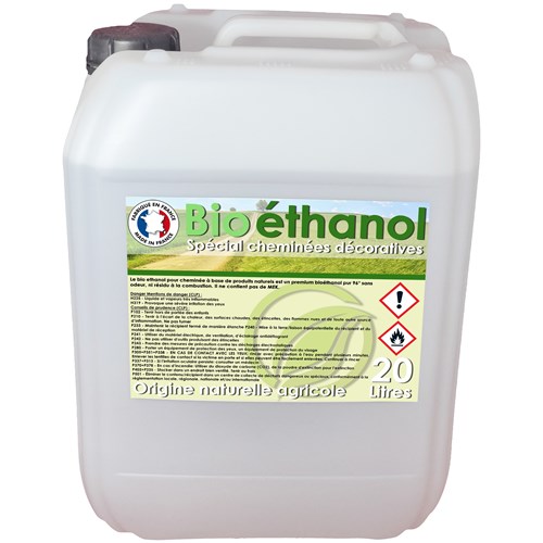 Bioéthanol 100% 15 x 10 L (150 L) de Haute pureté pour cheminée à éthanol