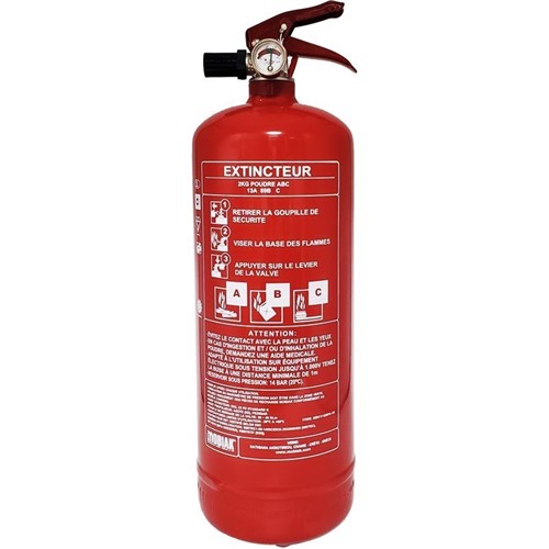 Extincteur à poudre ABC capacité 2 Kg Idéal garage privé