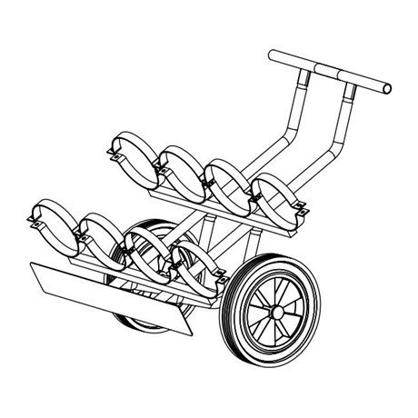 Chariot porte extincteur pour 4 extincteurs (6/9 kg)