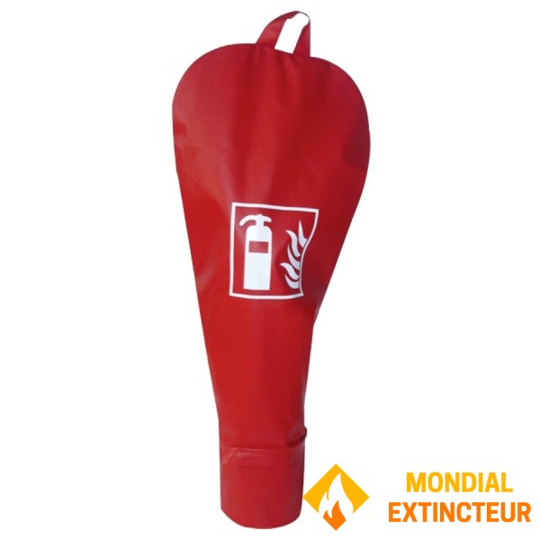 Housse Pour Extincteur - Tissu M1 Rouge Anti-feu, étiquette Photoluminescente - Taille L280 X H690 Mm (pour 6-9 Kg)