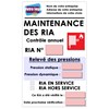 10 Etiquettes de maintenance pour RIA personnalisées - Taille 90 X 120 mm