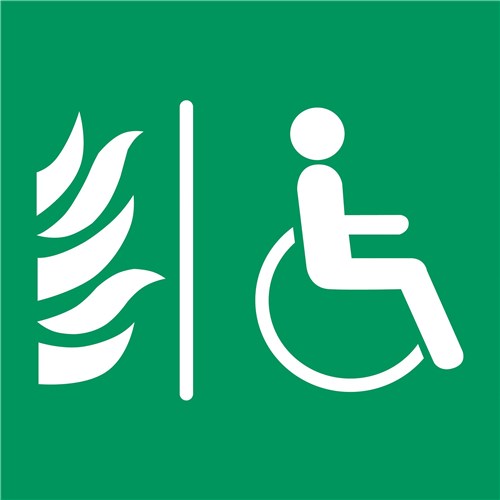 Panneau "espace d'attente sécurisé" PMR - 200 X 200 mm
