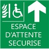 Panneau "espace d'attente sécurisé" PMR - 200 X 200 mm - Devant