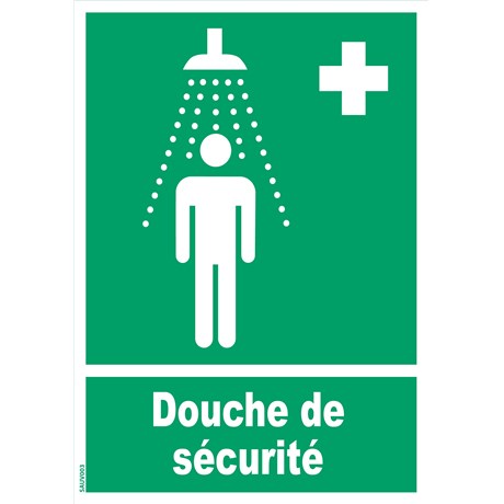 Panneau PVC douche de sécurité – Taille A4